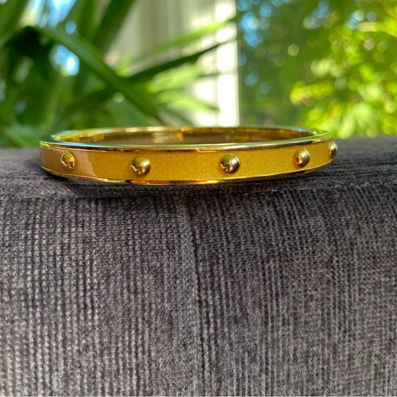 Coach 18K Gold Plated Studded Bangle Bracelet - Picture 3 of 12